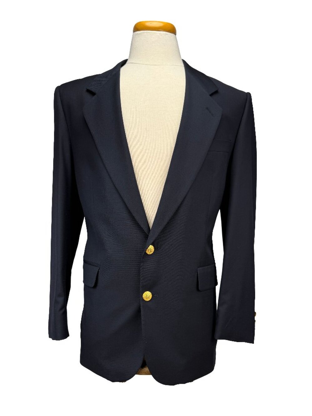 AQUASCUTUM 100% Virgin Wool Gold Buttons Men's Navy Blazer Size 40